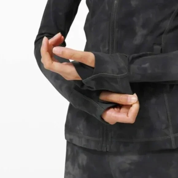 Lululemon Define Hooded Nulu Diamond dye jacket in graphite grey multi sz 8 - Picture 3 of 6